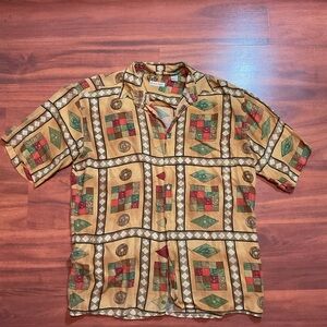 Silk patterned button up